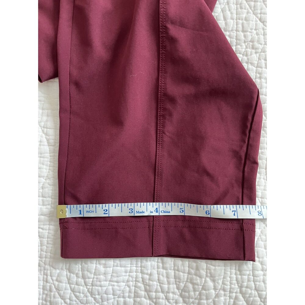 Lou & Grey Wanderweave Straight Leg Ankle Pant Medium Burgundy Travel Stretch - Picture 9 of 11
